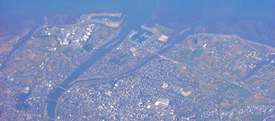 中津市上空　航空写真